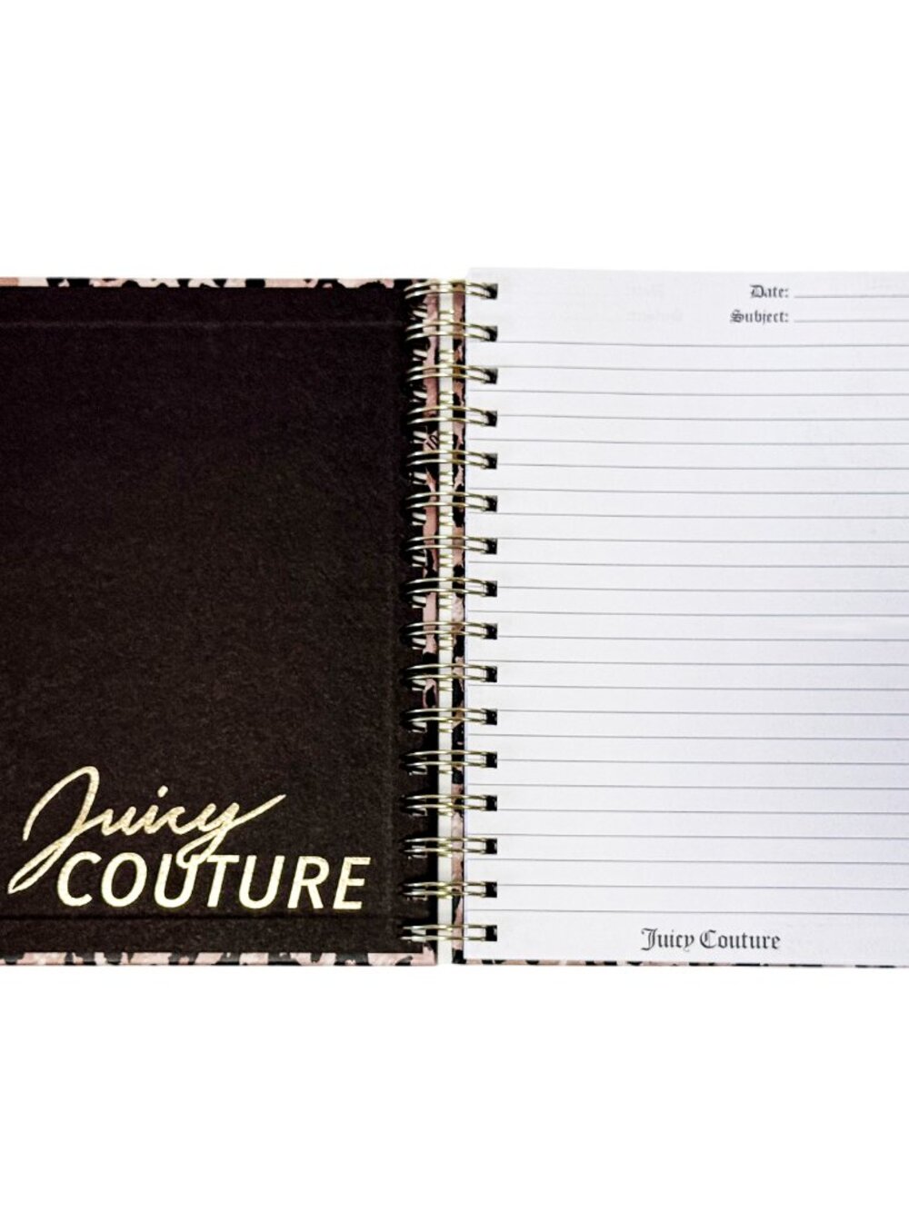 Juicy Couture Cheetah Print Spiral Notebook Journal with 2 Heart Pens - Picture 6 of 8